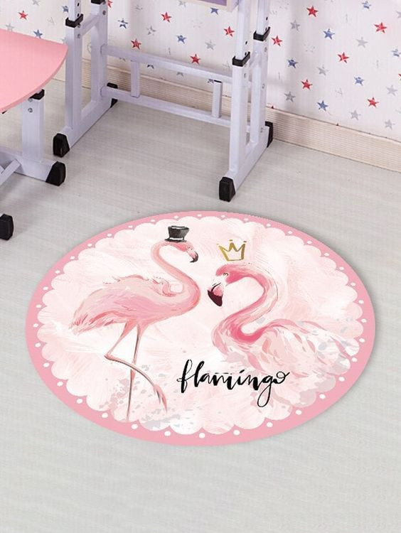Flamingo Round Rug Carpet Bedroom Livingroom Home Decor