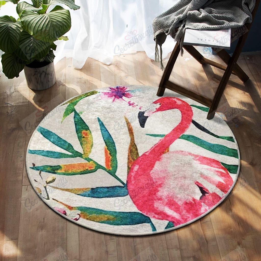 Flamingo Round Rug Carpet Bedroom Livingroom Home Decor