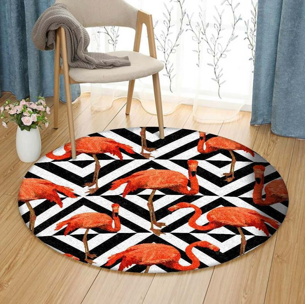 Flamingo Round Rug Carpet Bedroom Livingroom Home Decor