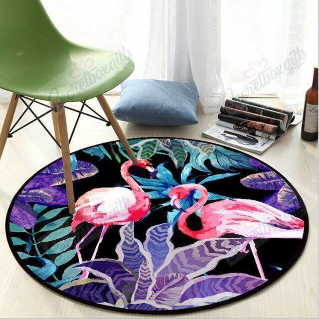 Flamingo Round Rug Carpet Bedroom Livingroom Home Decor