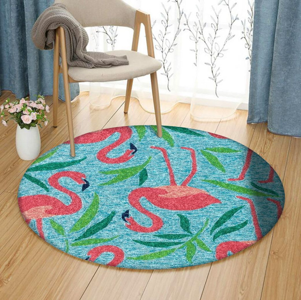Flamingo Round Rug Carpet Bedroom Livingroom Home Decor