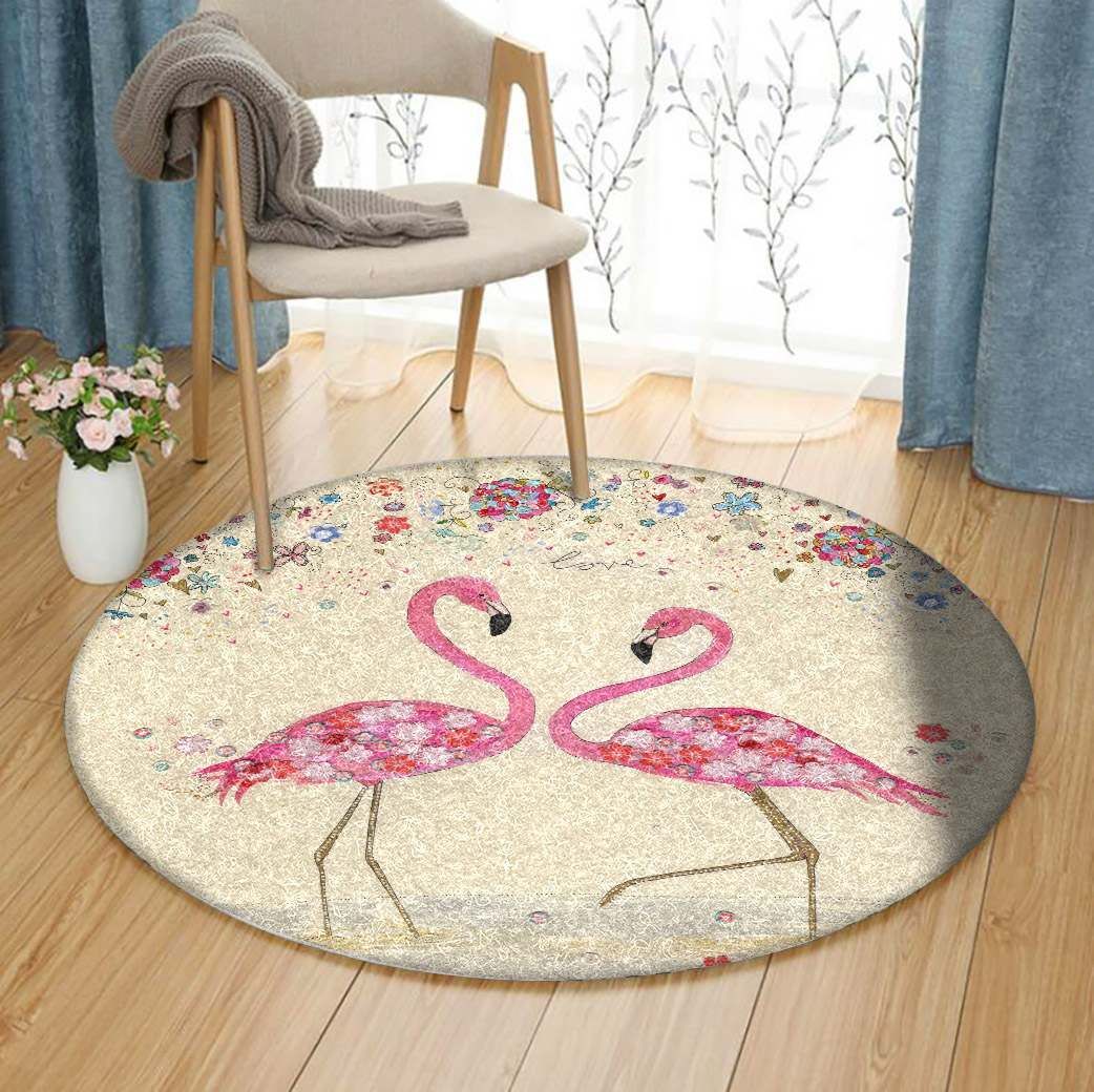 Flamingo Round Rug Carpet Bedroom Livingroom Home Decor