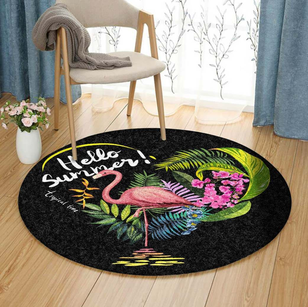 Flamingo Round Rug Carpet Bedroom Livingroom Home Decor