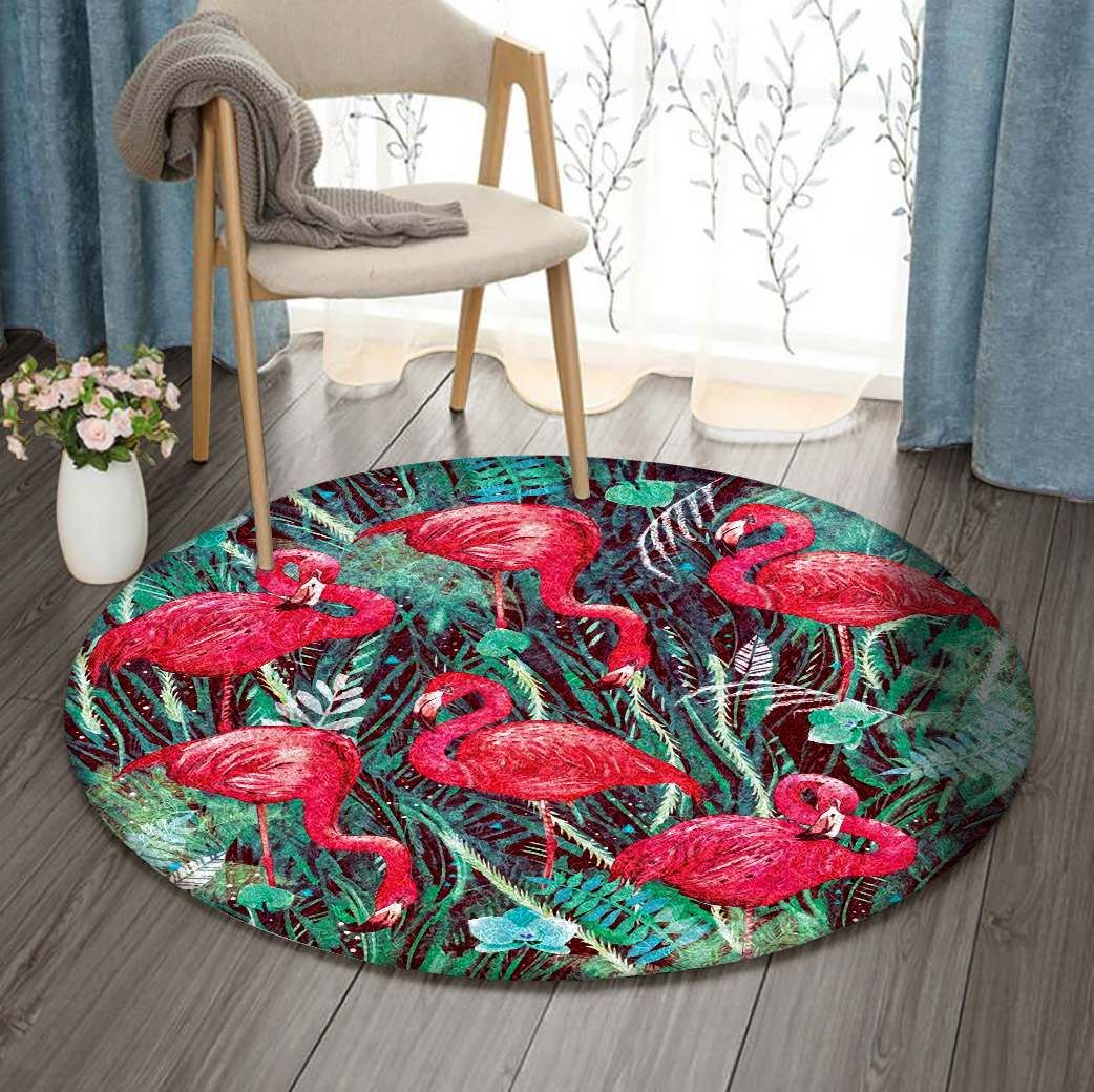 Flamingo Round Rug Carpet Bedroom Livingroom Home Decor