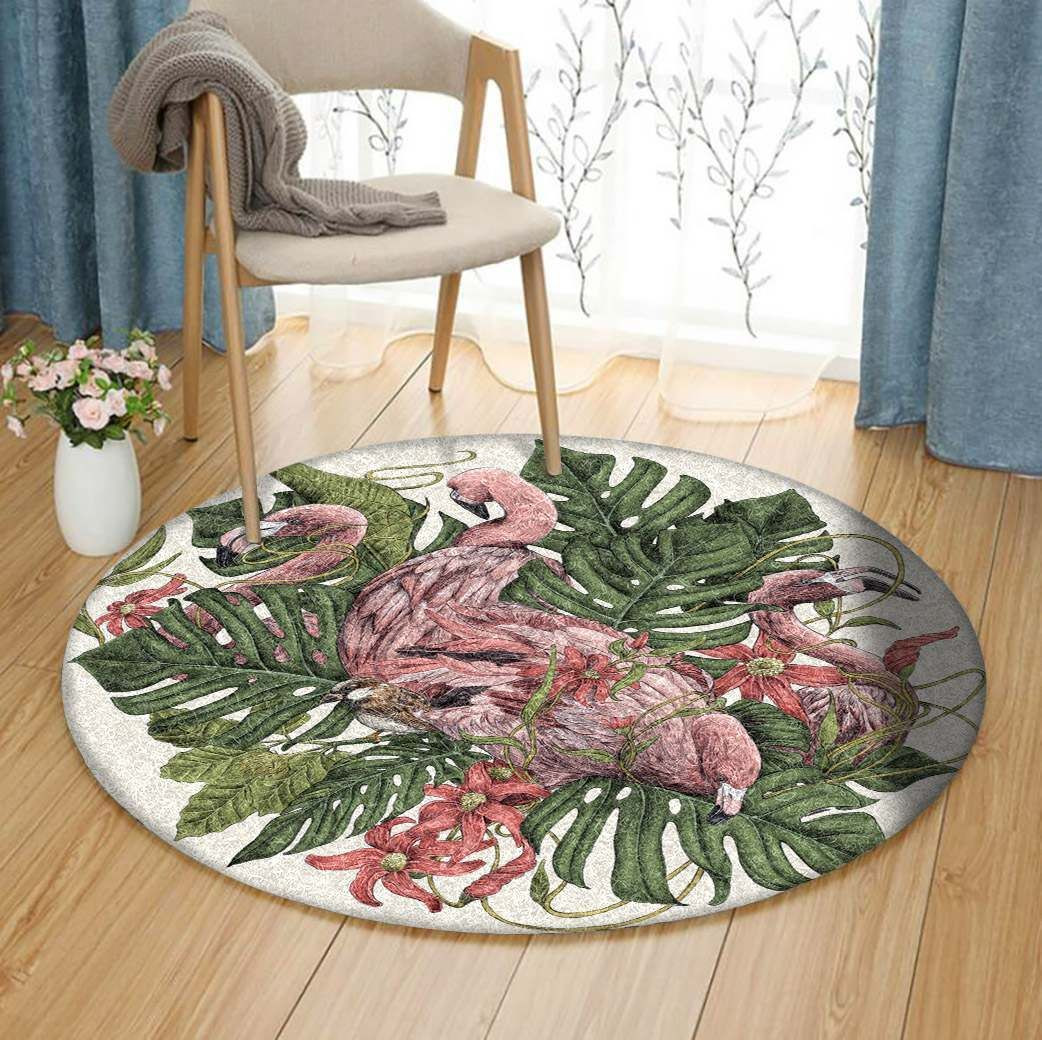 Flamingo Round Rug Carpet Bedroom Livingroom Home Decor