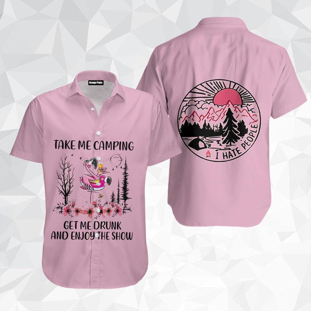 Flamingo Take Me Camping Hawaiian Shirt