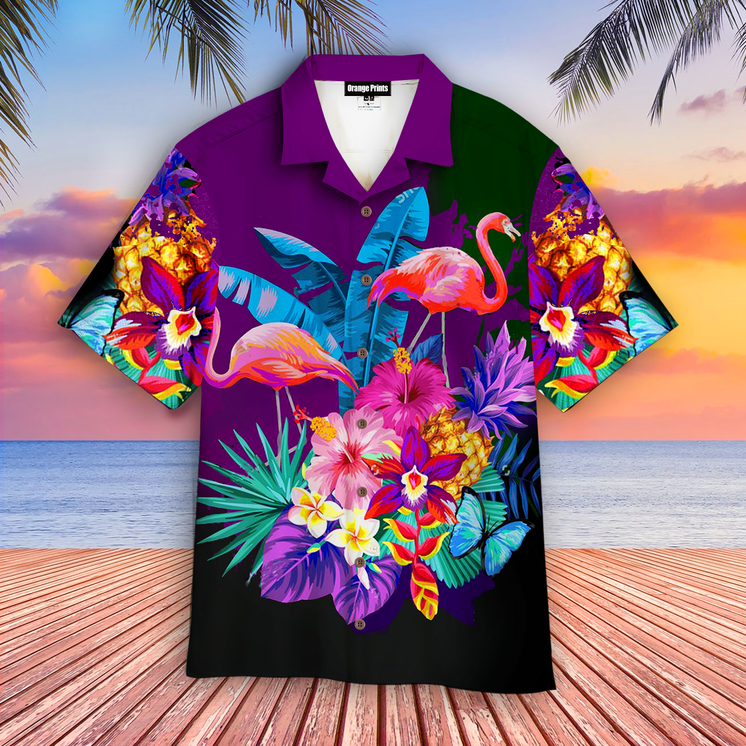 Flamingo Tropical Flower Hawaiian Shirt