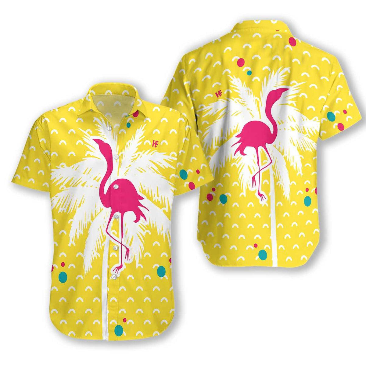 Flamingo Yellow Hawaiian Shirt