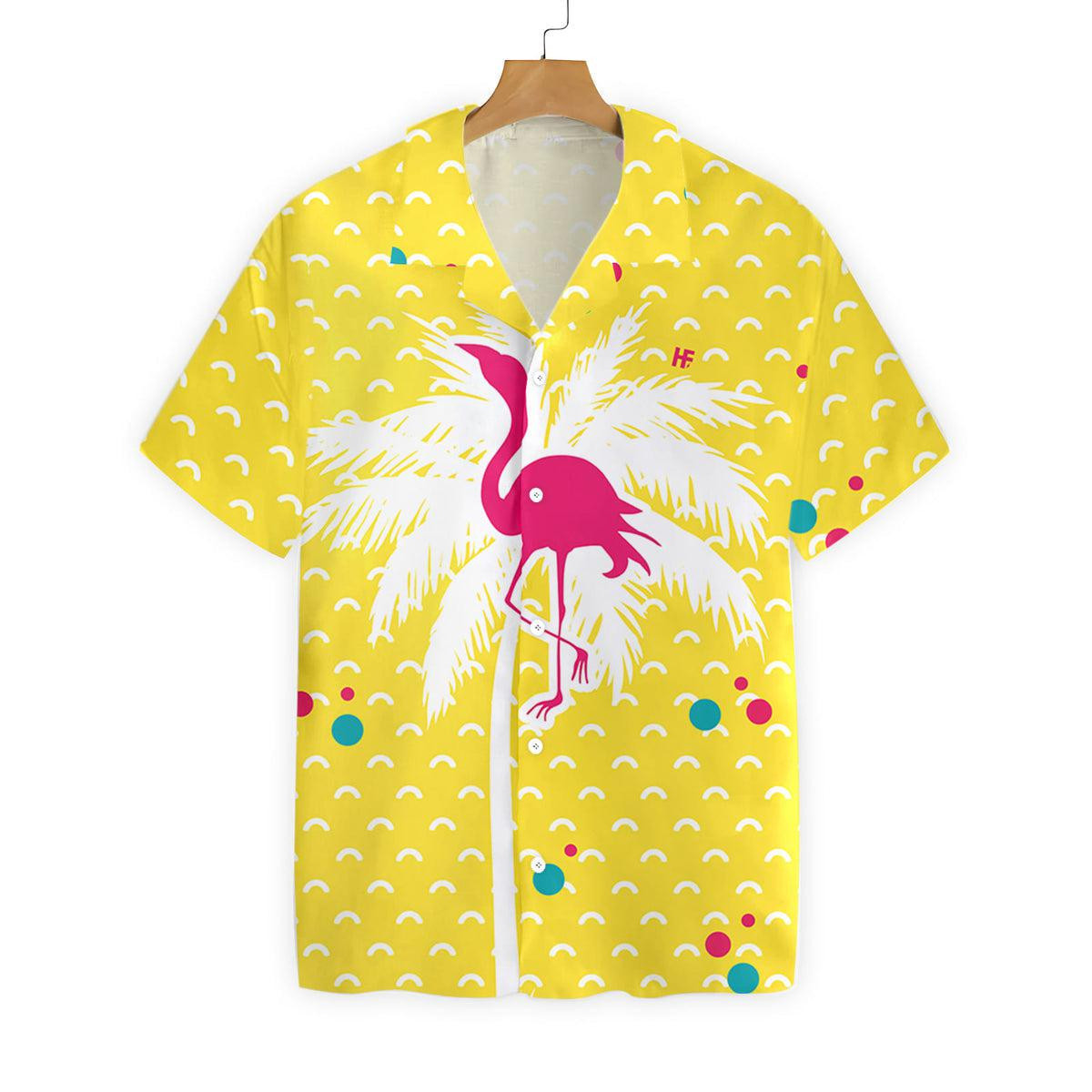 Flamingo Yellow Hawaiian Shirt - Image 3