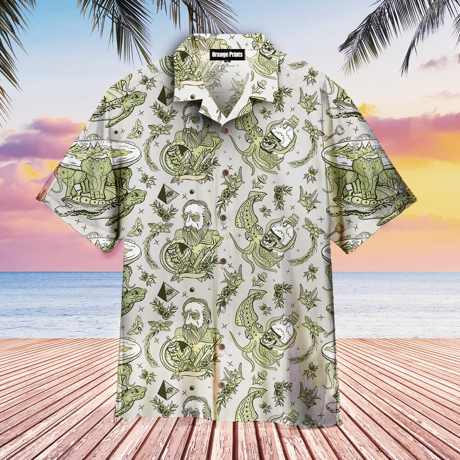 Flat Earth Is Flat Change My Mind Hawaiian Shirt