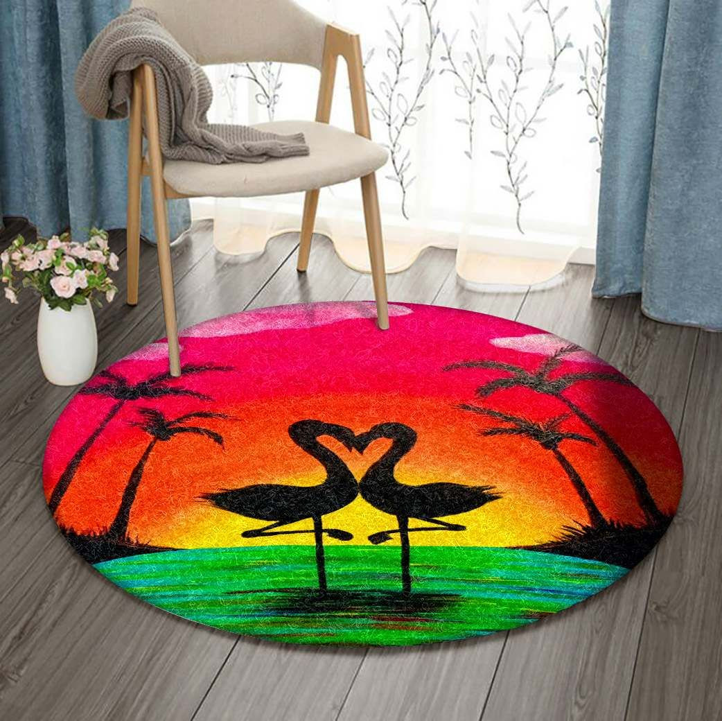 Fllamingo Round Rug Carpet Bedroom Livingroom Home Decor