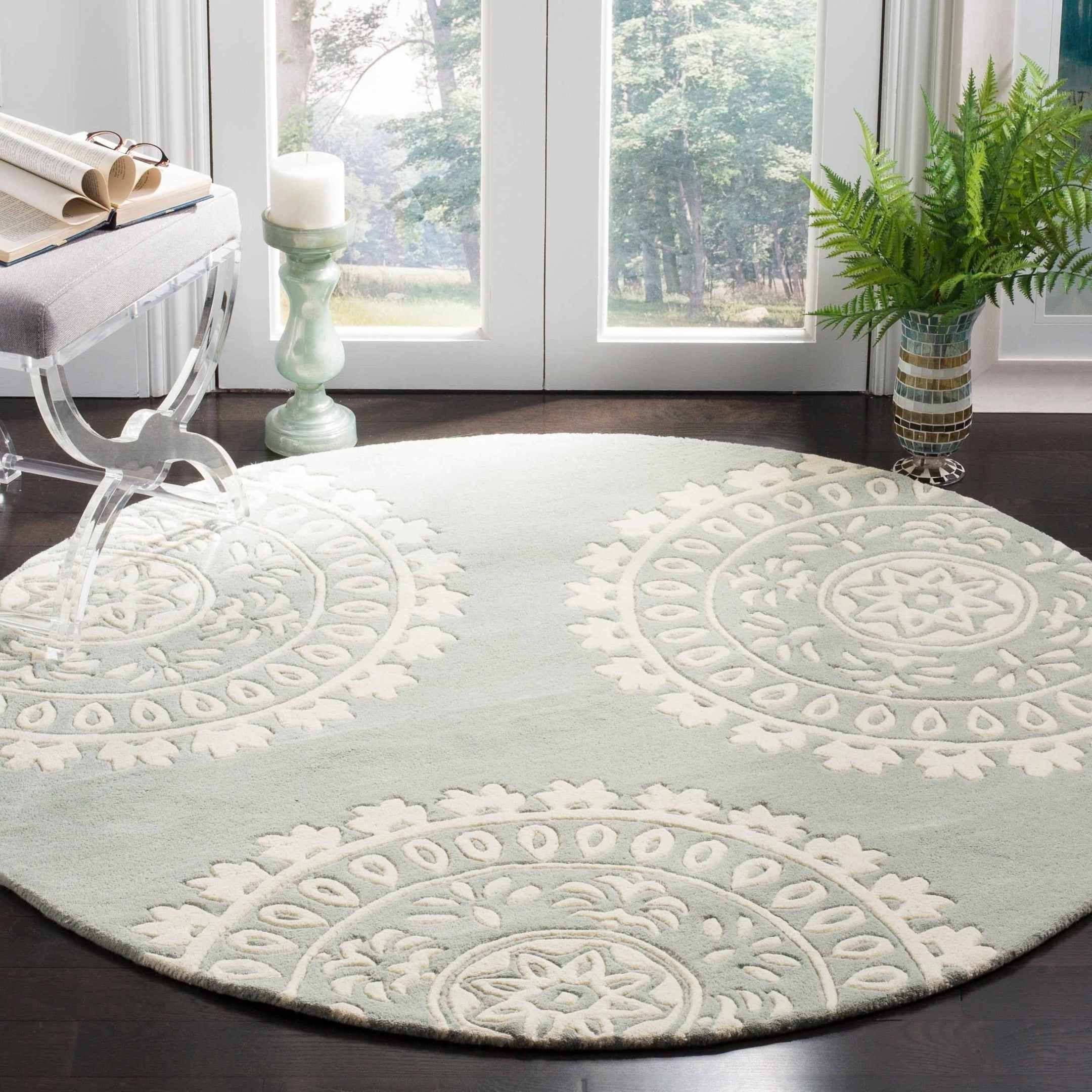 Floral Round Rug Carpet Bedroom Livingroom Home Decor