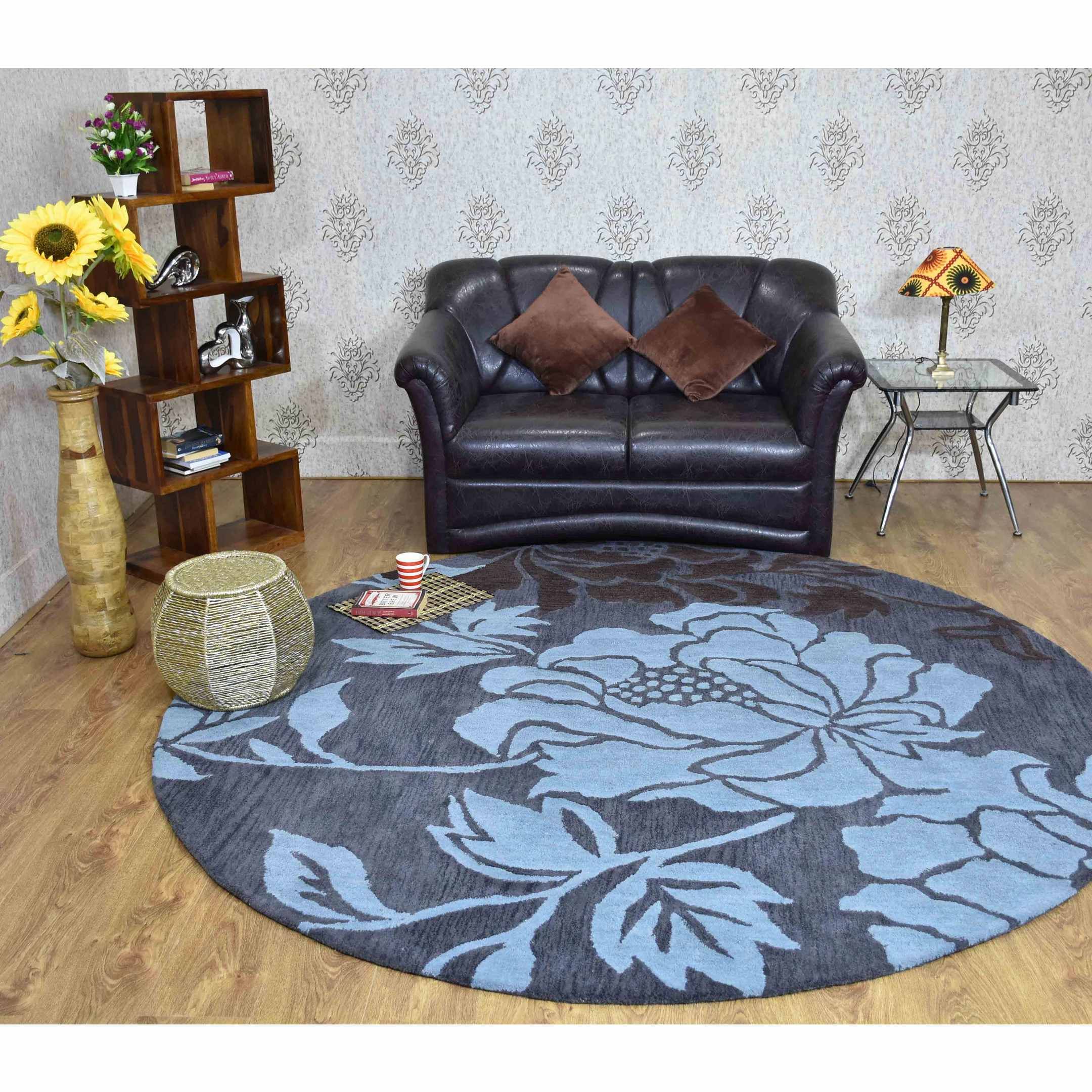 Floral Round Rug Carpet Bedroom Livingroom Home Decor