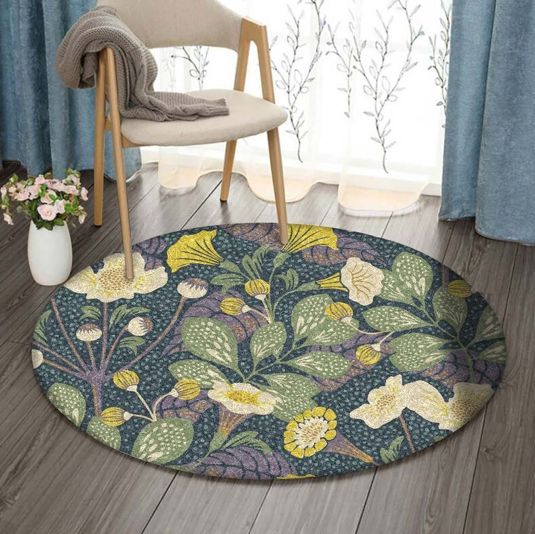 Floral Round Rug Carpet Bedroom Livingroom Home Decor