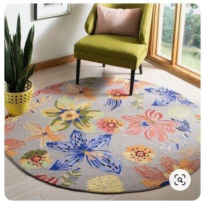 Floral Round Rug Carpet Bedroom Livingroom Home Decor
