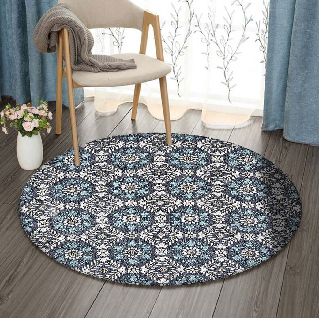 Floral Round Rug Carpet Bedroom Livingroom Home Decor