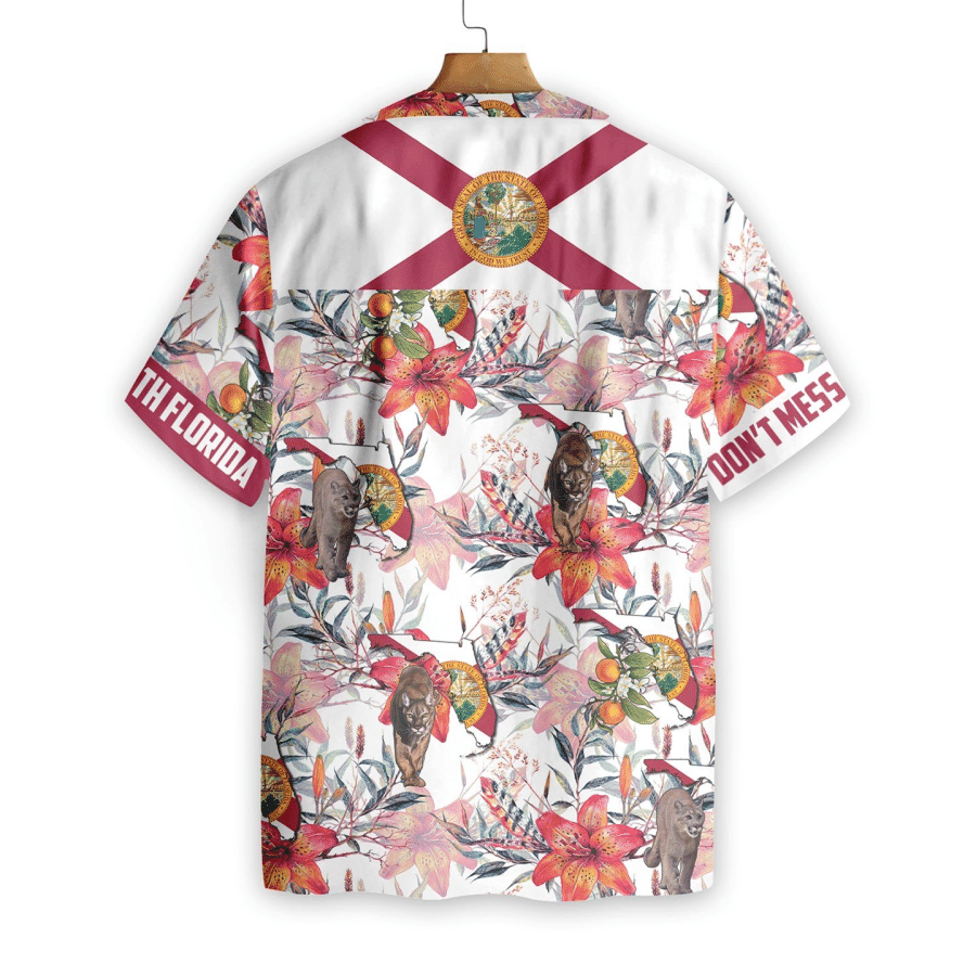 Florida Panther And Orange Blossom Hawaiian Shirt