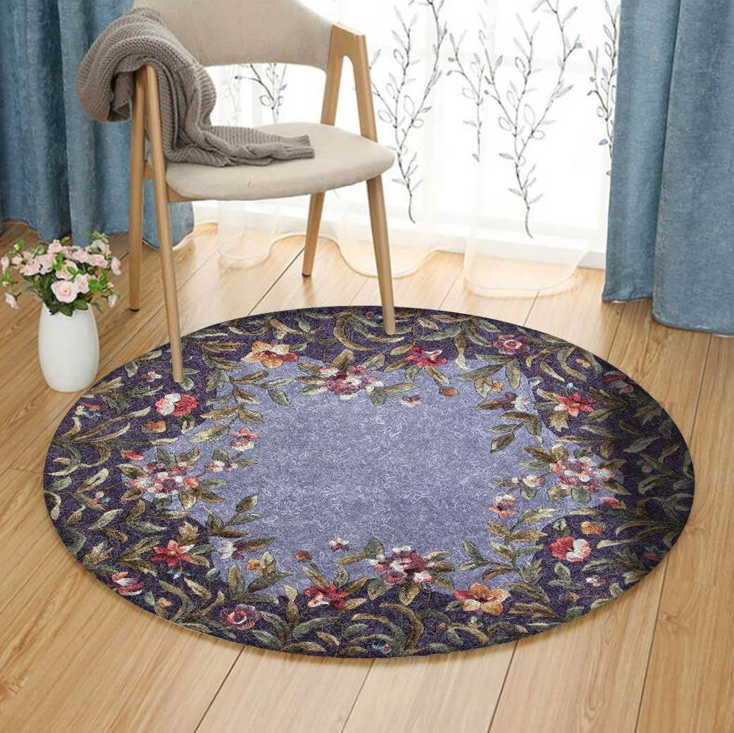 Flower Garden Round Rug Carpet Bedroom Livingroom Home Decor
