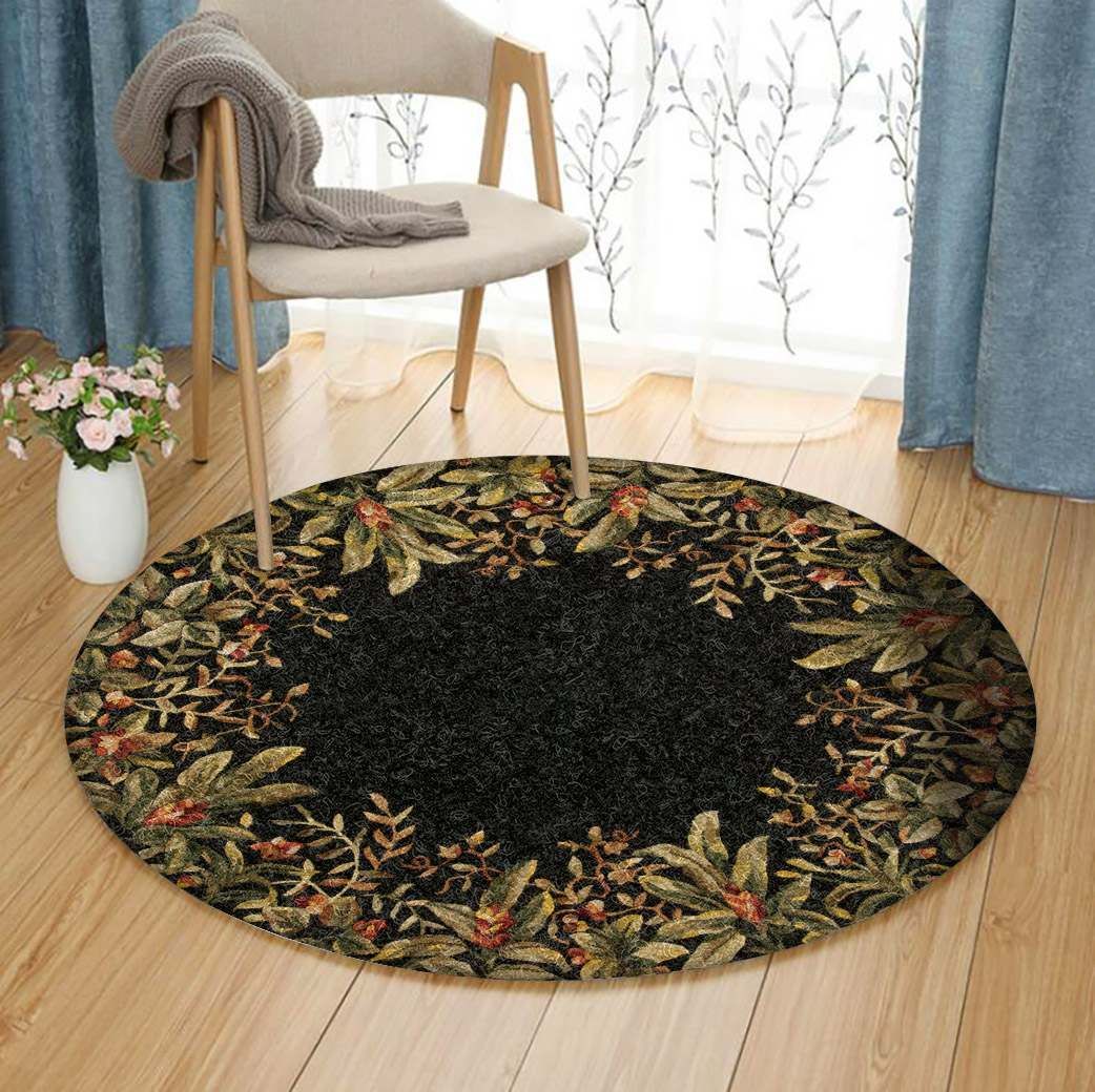 Flower Garden Round Rug Carpet Bedroom Livingroom Home Decor