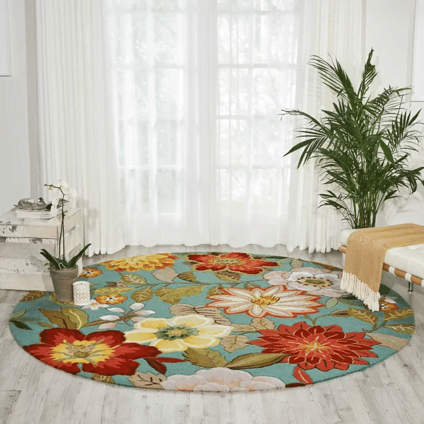 Flower Hooked Round Rug Carpet Bedroom Livingroom Home Decor