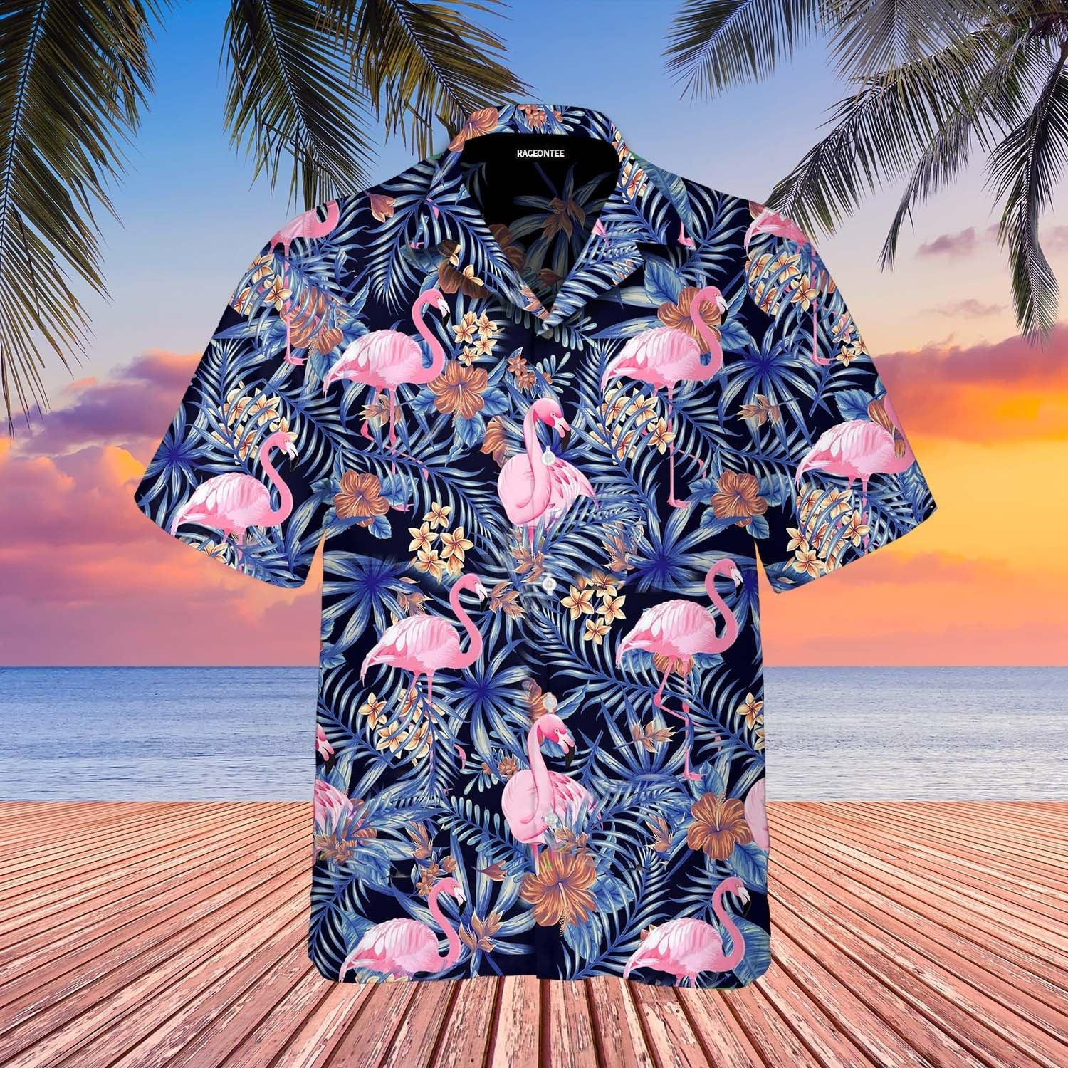 Flower Pink Flamingo Summer Hawaiian Shirt