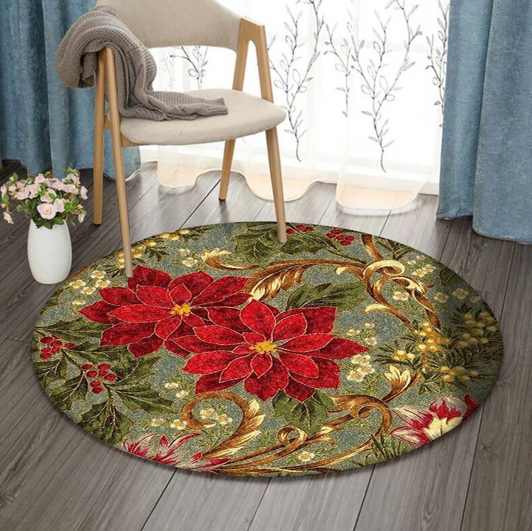 Flower Round Rug Carpet Bedroom Livingroom Home Decor