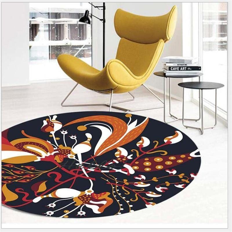 Flower Round Rug Carpet Bedroom Livingroom Home Decor