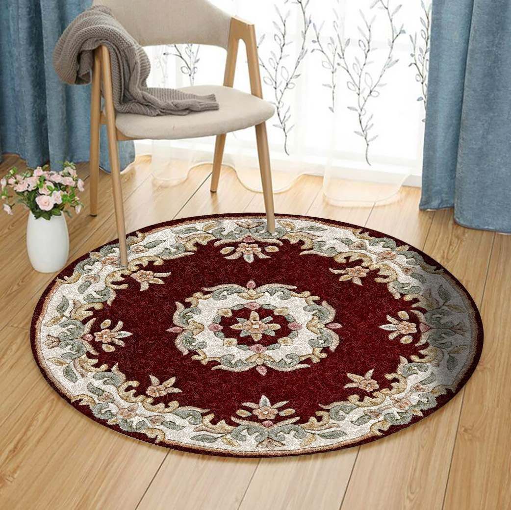 Flower Round Rug Carpet Bedroom Livingroom Home Decor