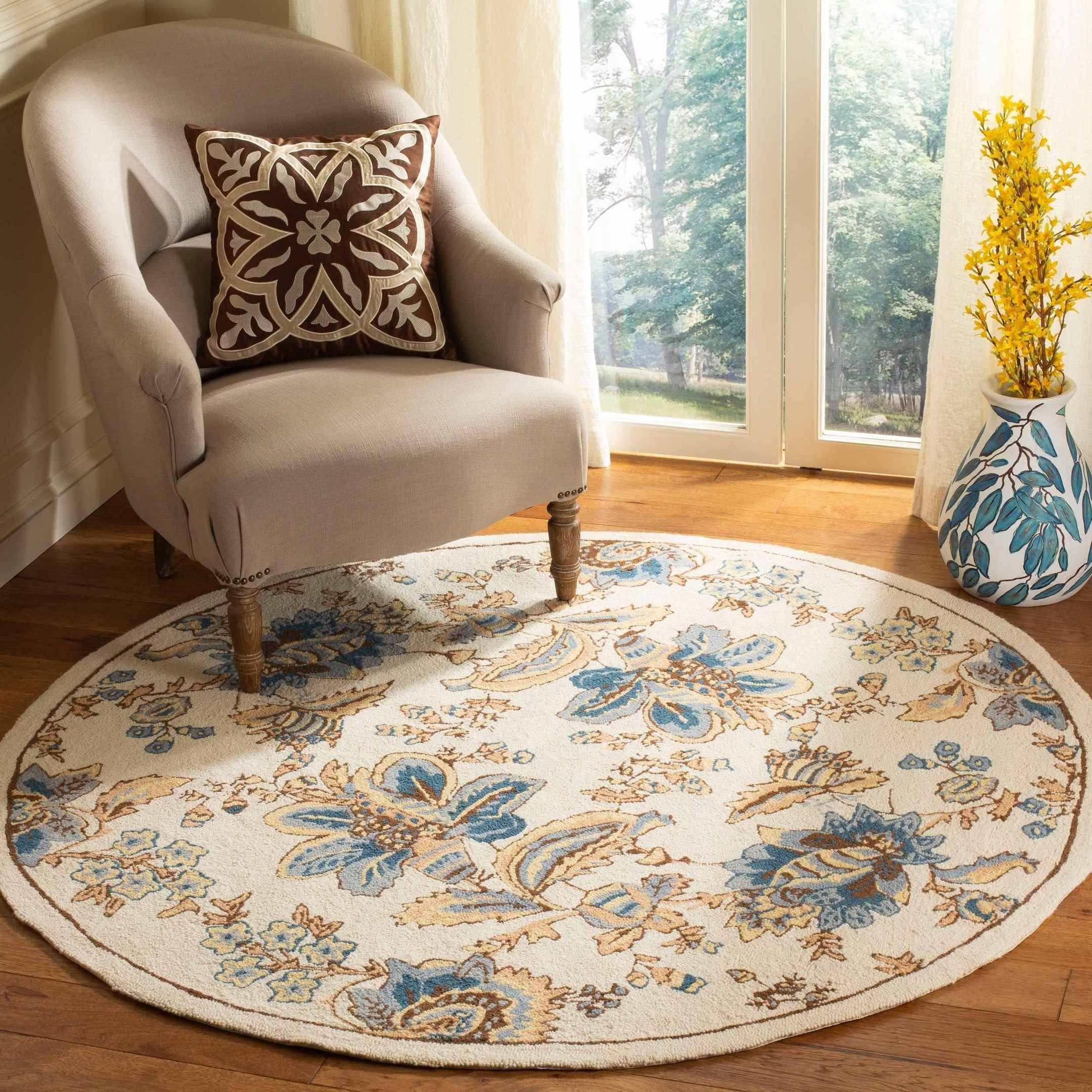 Flower Round Rug Carpet Bedroom Livingroom Home Decor