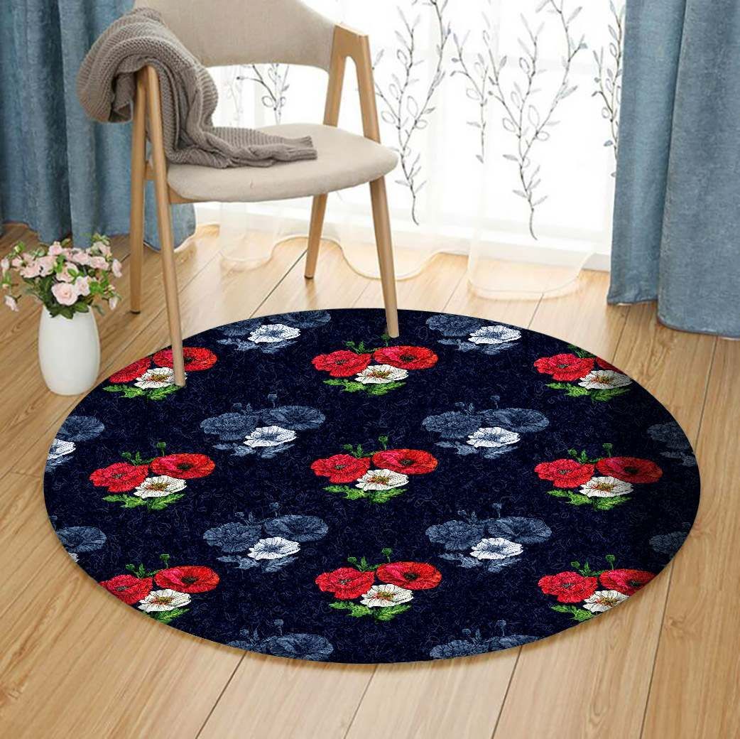 Flower Round Rug Carpet Bedroom Livingroom Home Decor