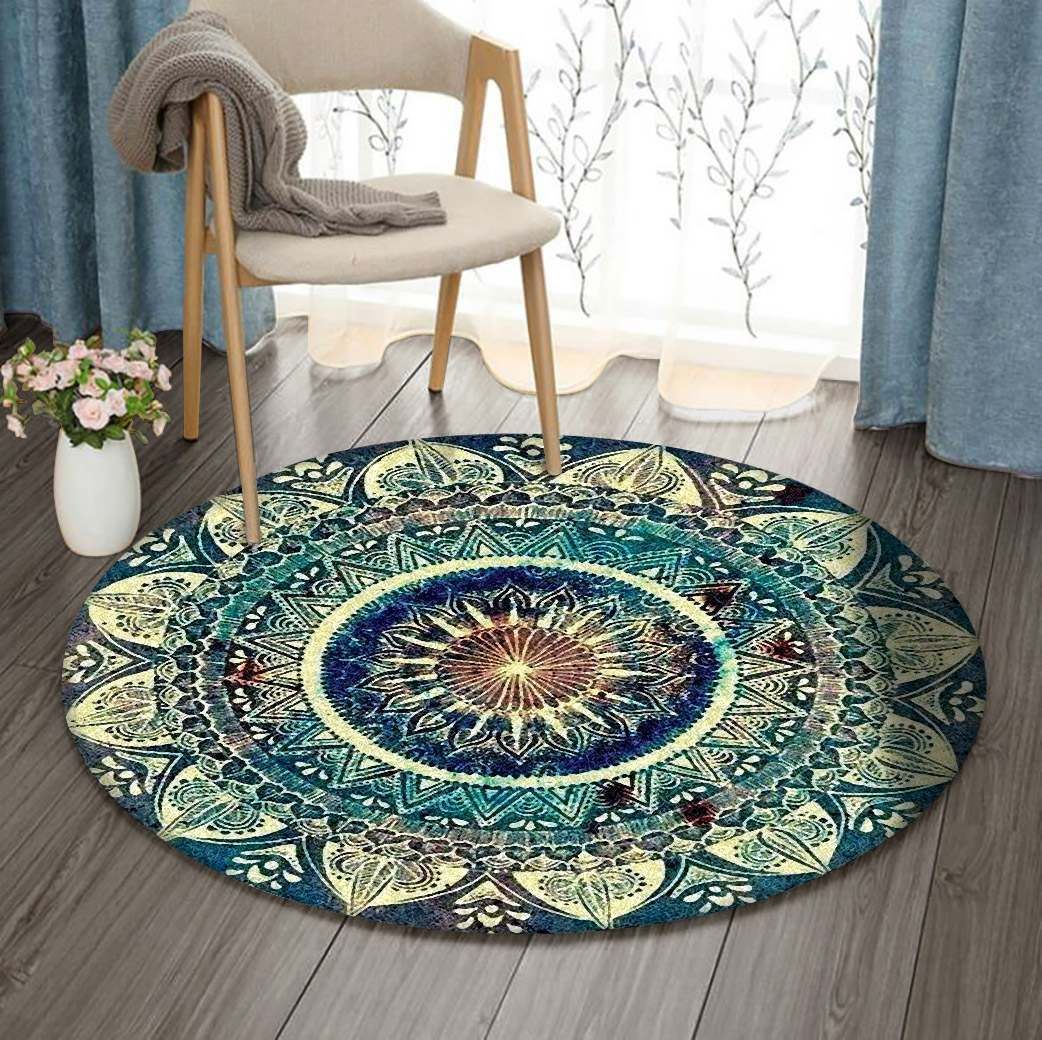 Flower Round Rug Carpet Bedroom Livingroom Home Decor