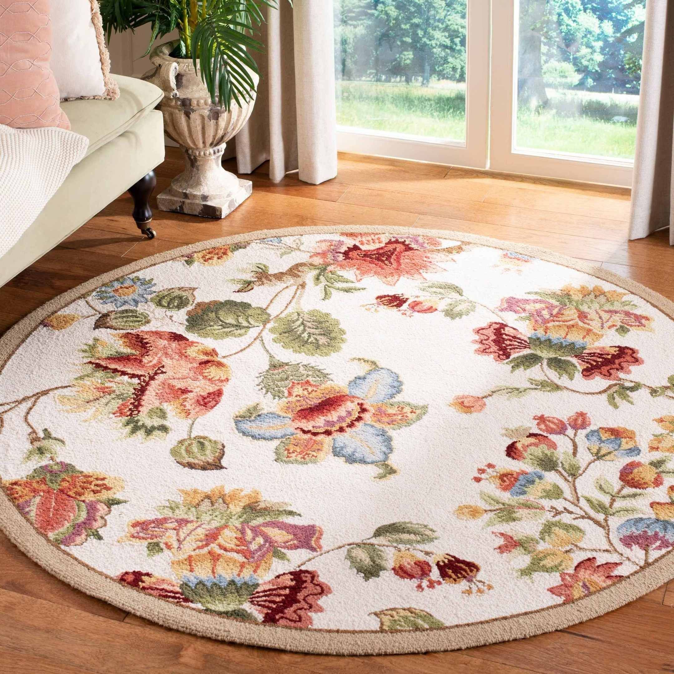 Flower Round Rug Carpet Bedroom Livingroom Home Decor