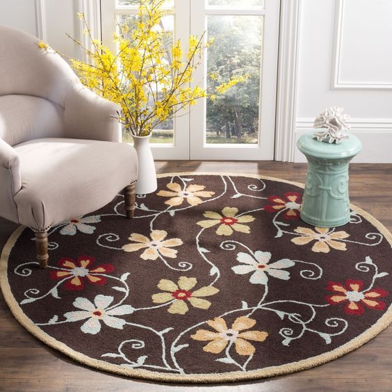 Flower Round Rug Carpet Bedroom Livingroom Home Decor