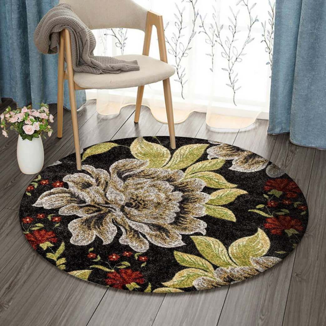 Flower Round Rug Carpet Bedroom Livingroom Home Decor