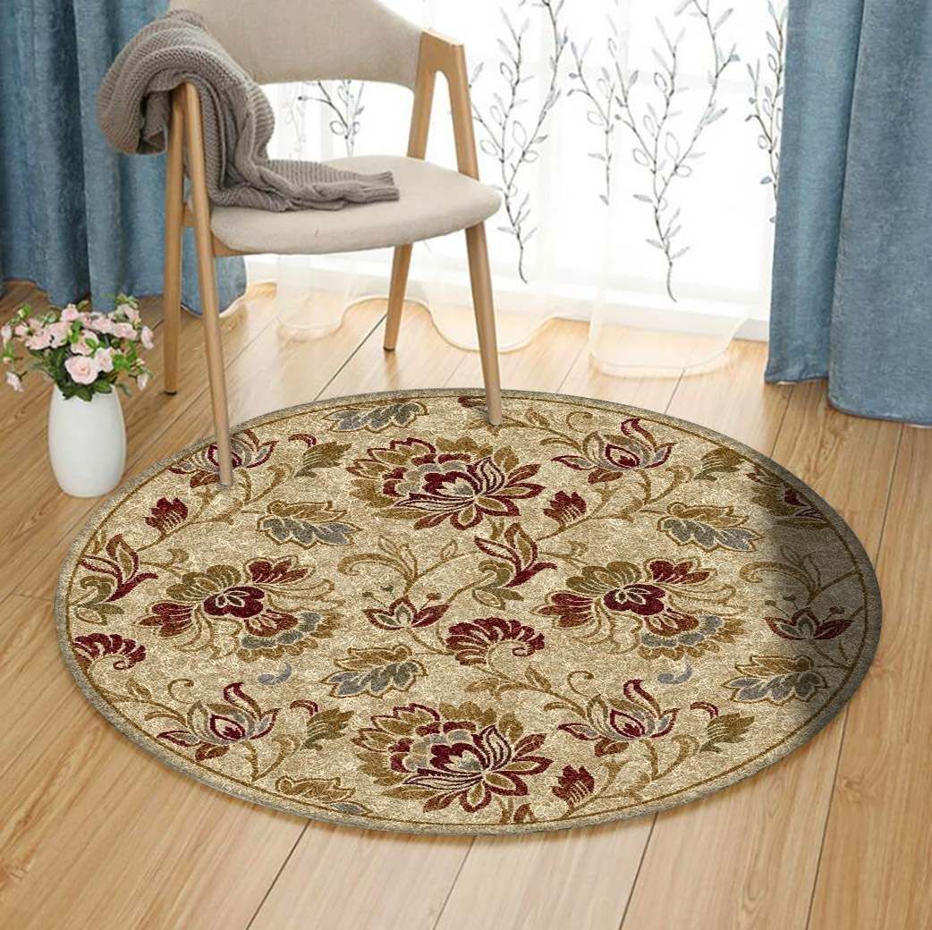 Flower Round Rug Carpet Bedroom Livingroom Home Decor