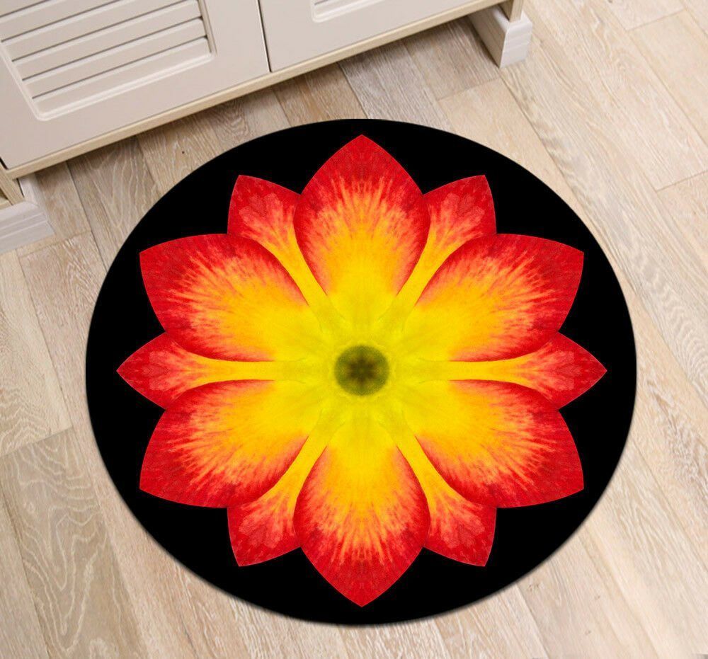 Flower Round Rug Carpet Bedroom Livingroom Home Decor