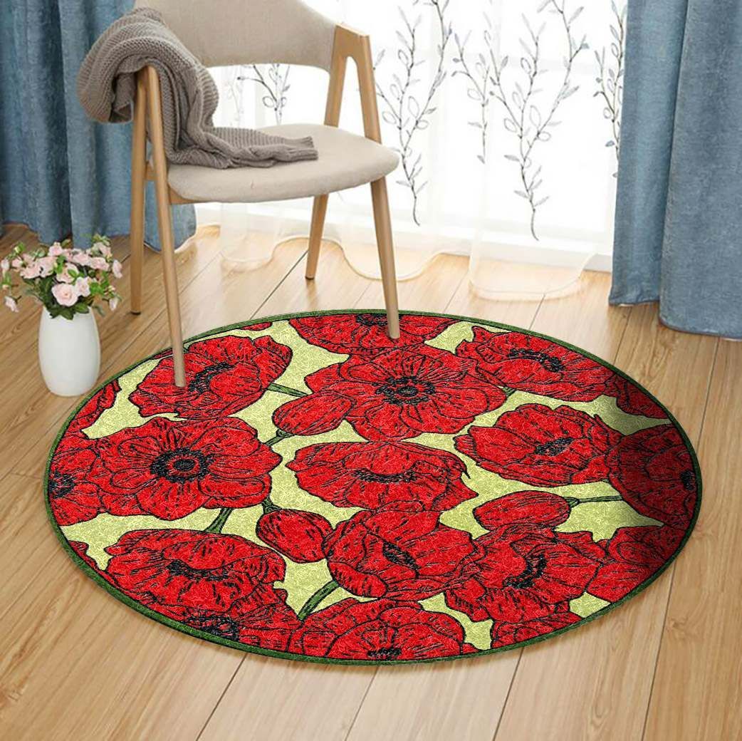 Flower Round Rug Carpet Bedroom Livingroom Home Decor