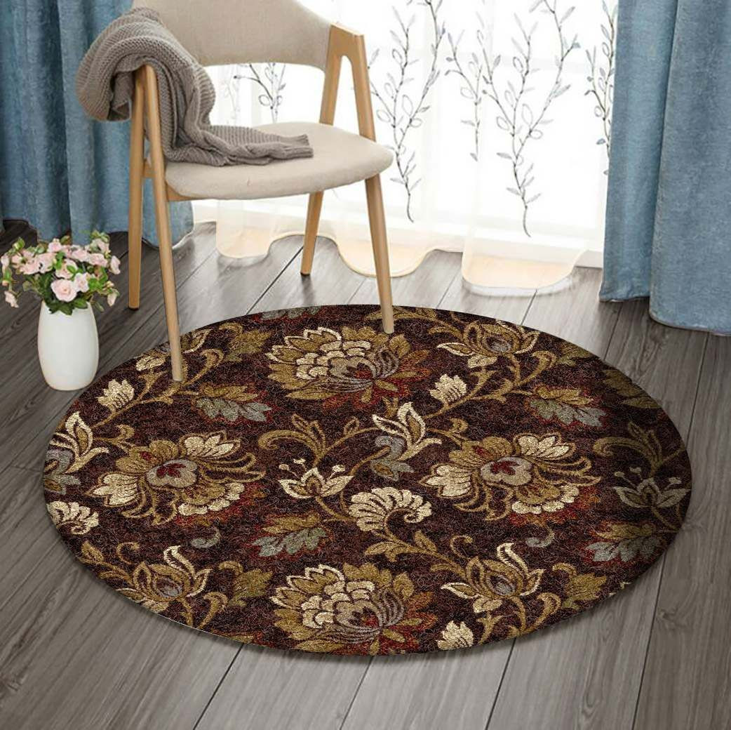 Flower Round Rug Carpet Bedroom Livingroom Home Decor