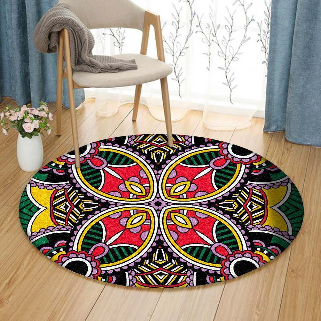Flower Round Rug Carpet Bedroom Livingroom Home Decor