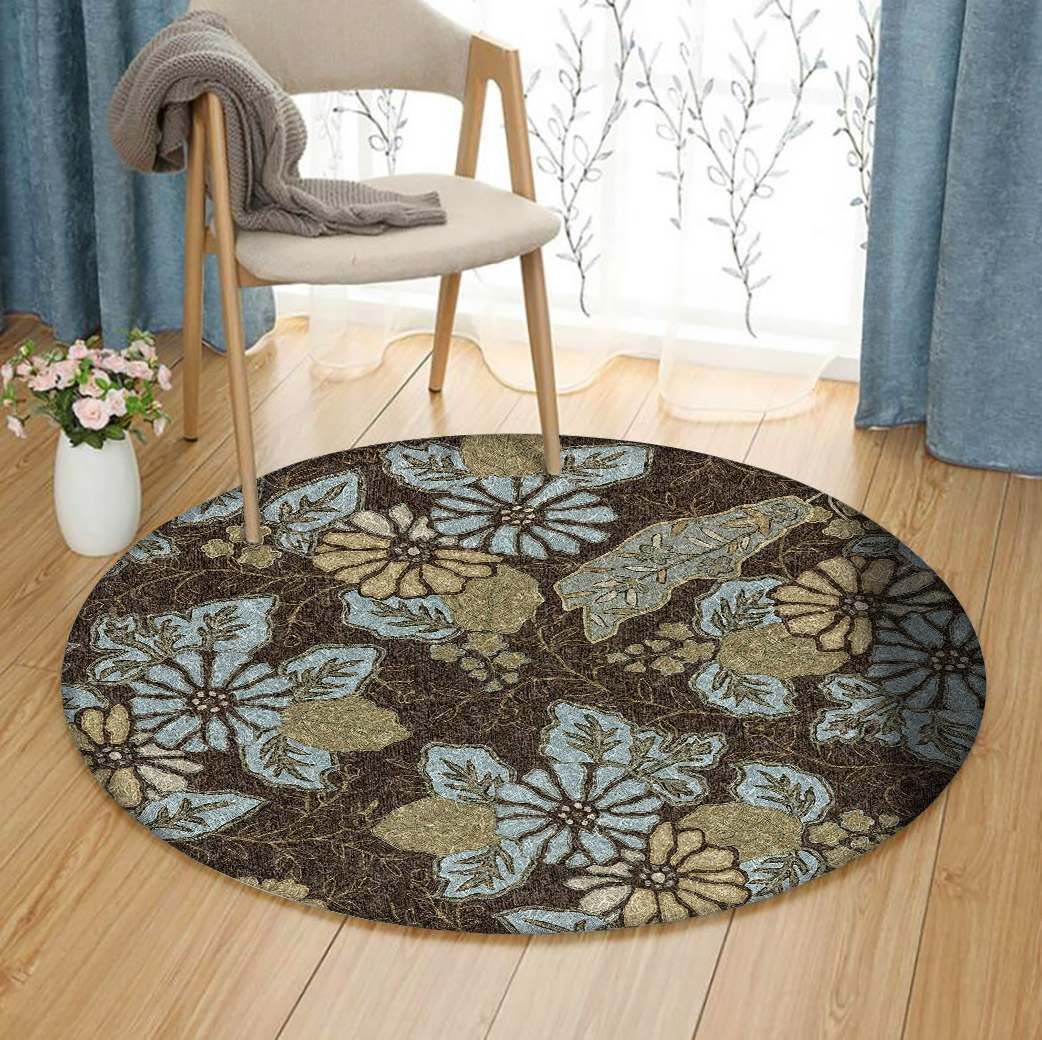 Flower Round Rug Carpet Bedroom Livingroom Home Decor