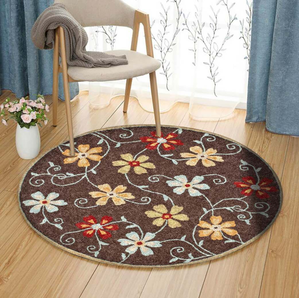 Flower Round Rug Carpet Bedroom Livingroom Home Decor