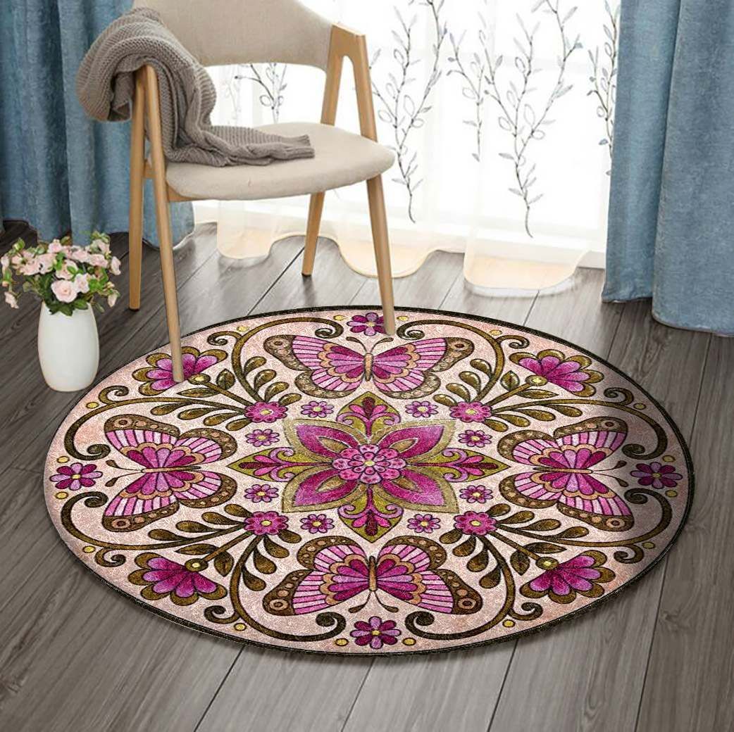 Flower Round Rug Carpet Bedroom Livingroom Home Decor