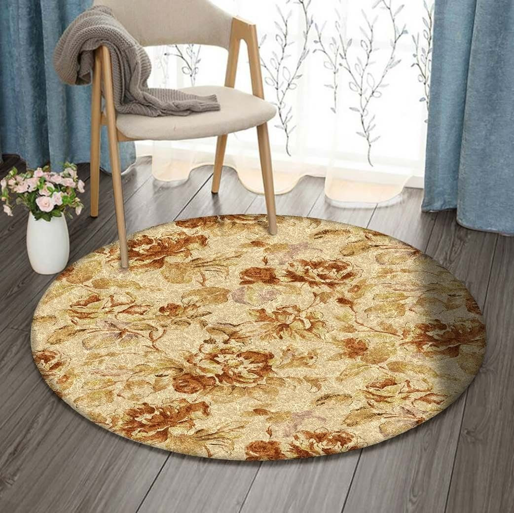 Flower Round Rug Carpet Bedroom Livingroom Home Decor