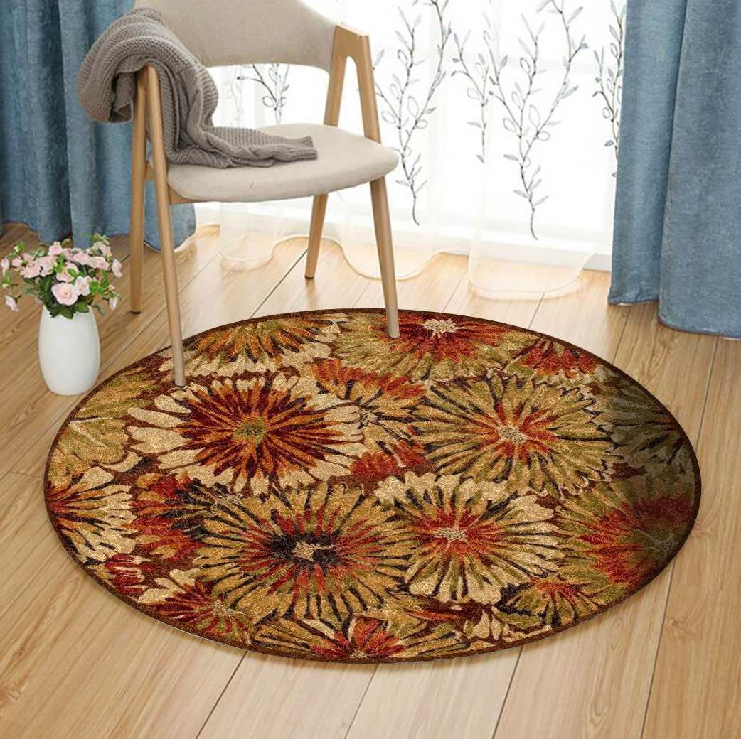 Flower Round Rug Carpet Bedroom Livingroom Home Decor