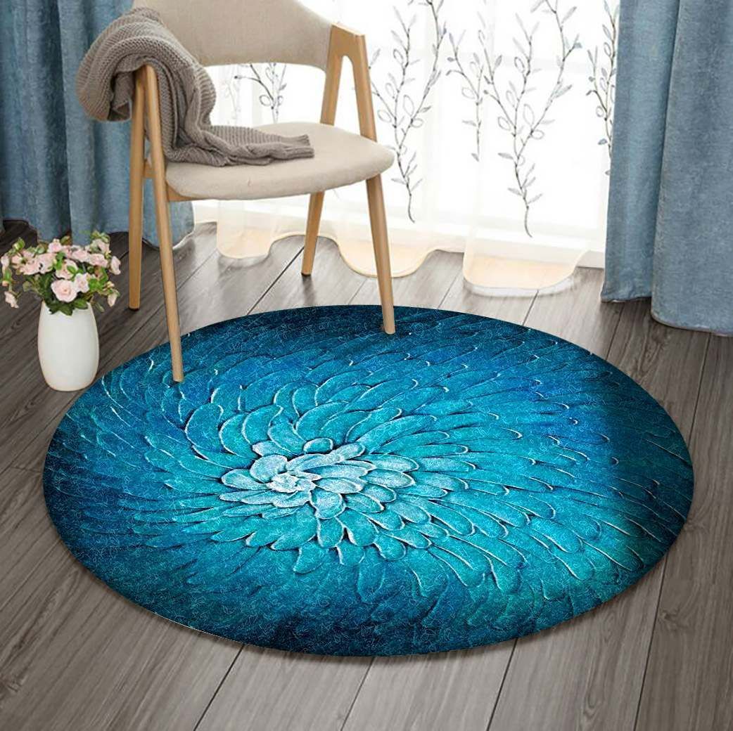 Flower Round Rug Carpet Bedroom Livingroom Home Decor