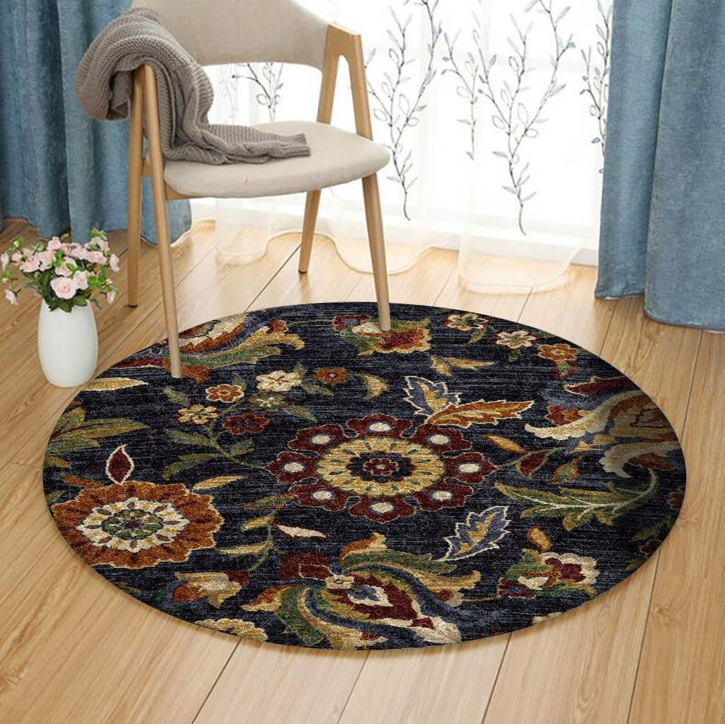 Flower Round Rug Carpet Bedroom Livingroom Home Decor