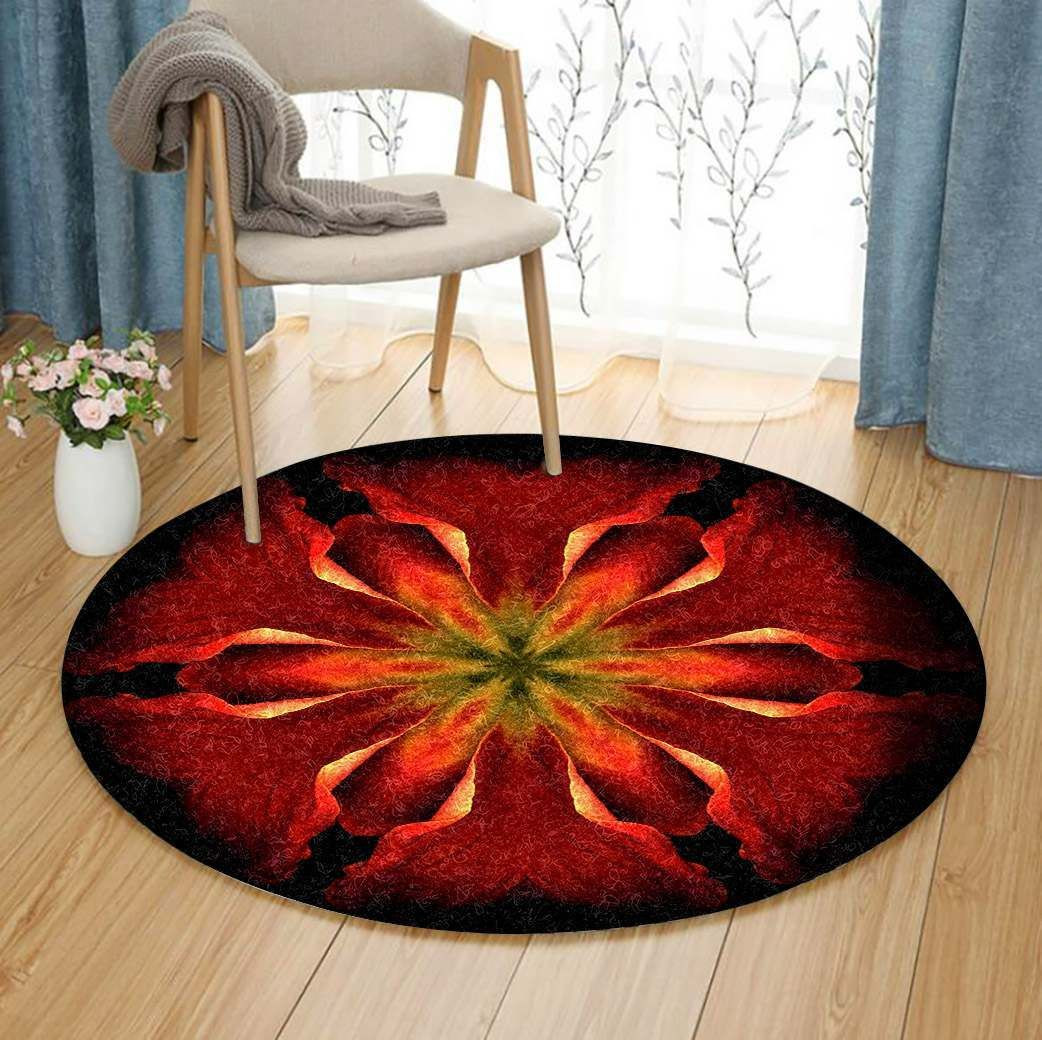 Flower Round Rug Carpet Bedroom Livingroom Home Decor