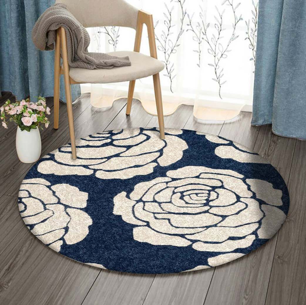 Flower Round Rug Carpet Bedroom Livingroom Home Decor
