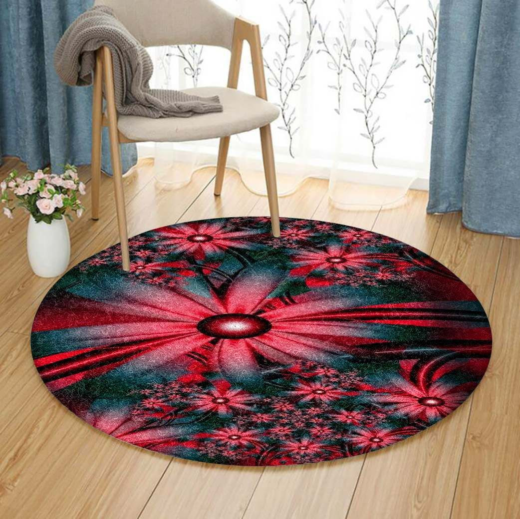 Flower Round Rug Carpet Bedroom Livingroom Home Decor