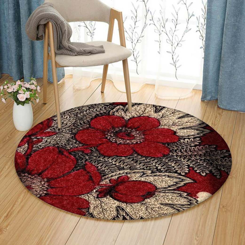 Flower Round Rug Carpet Bedroom Livingroom Home Decor